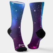 Chaussette Étoile brillante Joyeux Noël Festif Vacances Bleu (Angulaire)