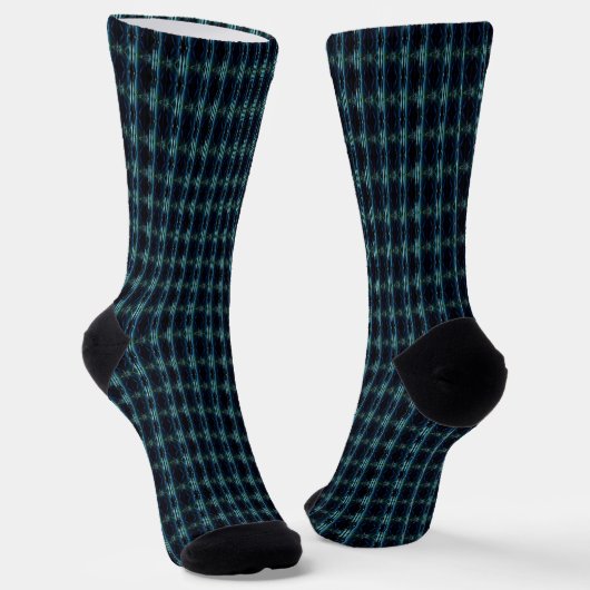 Chaussette Etoiles arc-en-ciel bleu vert, Motif Artdeco (Angulaire)