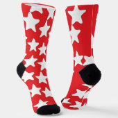 Chaussette Étoiles blanches sur fond rouge (Angulaire)