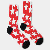 Chaussette Étoiles blanches sur fond rouge (Droite)