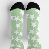 Chaussette Étoiles blanches sur fond vert clair (Haut)