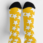 Chaussette Étoiles Blanches Sur Jaune (Haut)