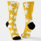 Chaussette Étoiles Blanches Sur Jaune (Angulaire)