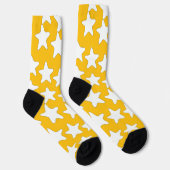 Chaussette Étoiles Blanches Sur Jaune (Droite)