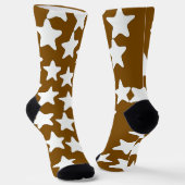 Chaussette Étoiles Blanches Sur Marron (Angulaire)