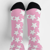 Chaussette Étoiles Blanches Sur Rose (Haut)