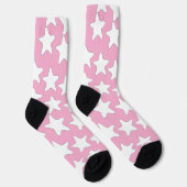 Chaussette Étoiles Blanches Sur Rose (Droite)