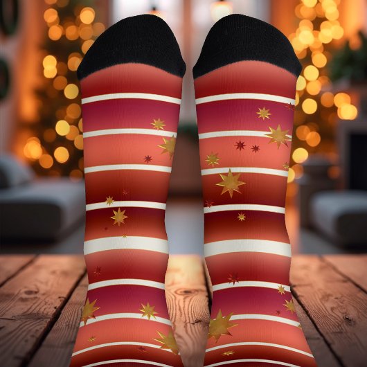 Chaussette Étoiles Burgundy Rose Gold