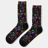 Chaussette Étoiles Colorées Noires (Gauche)
