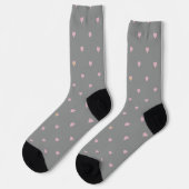 Chaussette Étoiles dans les coeurs sur gris (Gauche)