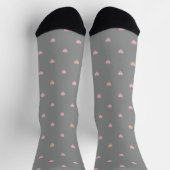 Chaussette Étoiles dans les coeurs sur gris (Haut)