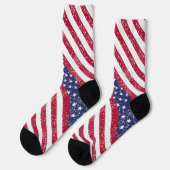 Chaussette Étoiles et rayures désespérées Patriotique (Gauche)