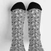 Chaussette Étoiles et Triangles Géométriques Subtils – Gris (Haut)