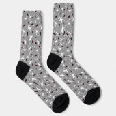 Chaussette Étoiles et Triangles Géométriques Subtils – Gris (Droite)