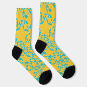 Chaussette Étoiles, Étoiles, Étoiles en Turquoise et Jaune (Droite)