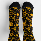 Chaussette Étoiles Jaune Doré Pailleté Design (Haut)
