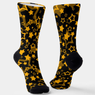 Chaussette Étoiles Jaune Doré Pailleté Design