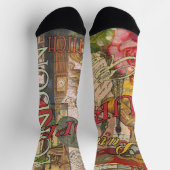 Chaussette Europe Travel Vintage (Haut)