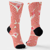 Chaussette Éventails Geisha Japonais Rose Décora Motif (Angulaire)