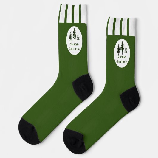 Chaussette Evergreen Trees Seasons Greetings (Gauche)
