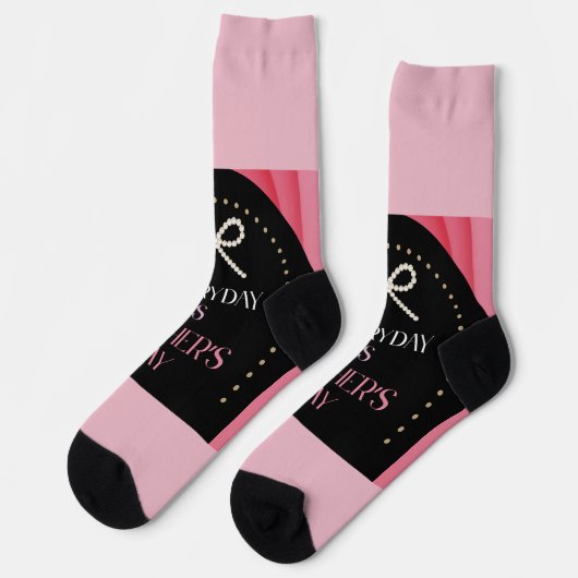 Chaussette Everyday is Mothers Day Elegance Pink Bow Socks (Gauche)
