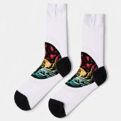 Chaussette Explorez Au-Delà Des Étoiles Rétro Espace Aventure (Gauche)