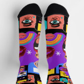 Chaussette Explosion Pop Art Audacieuse de Style Comic Rétro (Haut)