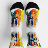 Chaussette Expression Abstraite des figures humaines en mouve (Haut)