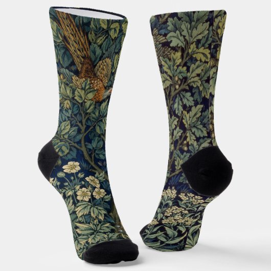 Chaussette Faisan d'arbre boisé William Morris (Angulaire)
