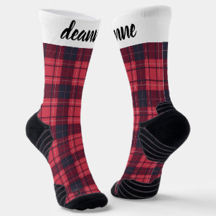 Chaussette Famille de Noël Rouge simple et élégante