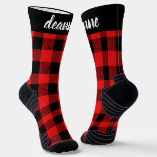 Chaussette Famille de Noël Rouge simple et élégante