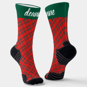 Chaussette Famille de Noël Rouge simple et élégante