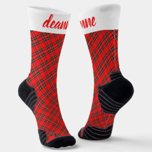 Chaussette Famille de Noël Rouge simple et élégante
