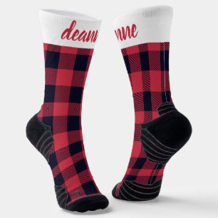 Chaussette Famille de Noël Rouge simple et élégante
