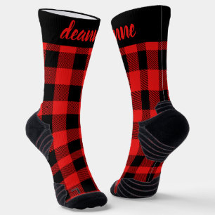 Chaussette Famille de Noël Rouge simple et élégante