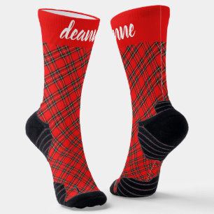 Chaussette Famille de Noël Rouge simple et élégante