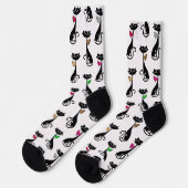 Chaussette Fancy Black Cats Quirky Motif (Gauche)