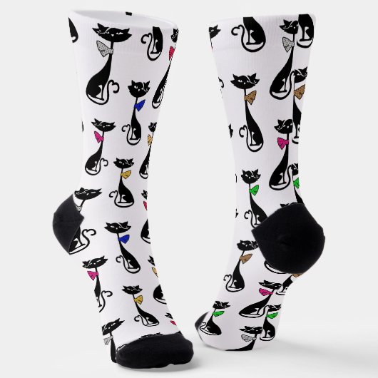 Chaussette Fancy Black Cats Quirky Motif (Angulaire)