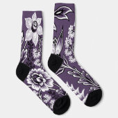 Chaussette Fantastiques Fleurs (Plum) Art (Droite)