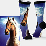 Chaussette Fantasy Brown Horse with White Mane Socks<br><div class="desc">Fantasy Horse,  Blue Mauve Silver Socks - - Images are mirrored for symmetry when being worn - - see more great sock designs in my store.</div>