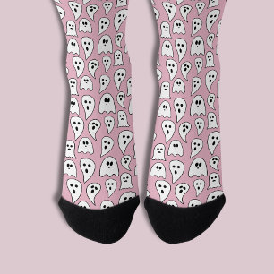 Chaussette Fantôme rose Halloween