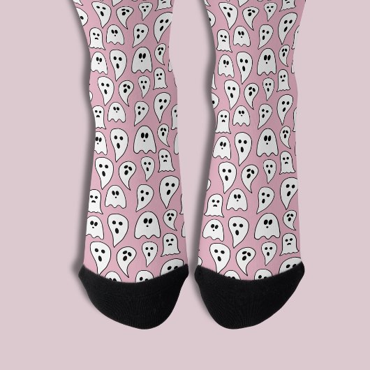 Chaussette Fantôme rose Halloween