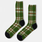 Chaussette Farmhouse vert rouge blanc plaid mignon Noël (Gauche)
