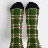 Chaussette Farmhouse vert rouge blanc plaid mignon Noël (Haut)