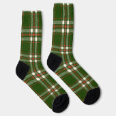 Chaussette Farmhouse vert rouge blanc plaid mignon Noël (Droite)