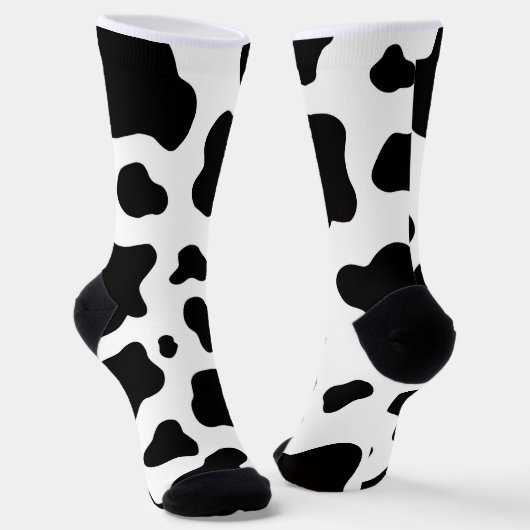 Chaussette Faux cuir de vache noir et blanc (Angulaire)