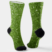 Chaussette Faux feuillage vert clair paillettes scintillement (Angulaire)