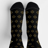 Chaussette Faux Ornement Axe Monogramme – Noir & Or (Haut)