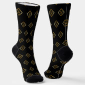 Chaussette Faux Ornement Axe Monogramme – Noir & Or (Angulaire)