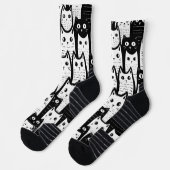 Chaussette Feline Fancy : Chaussettes à motifs de chats noir  (Gauche)